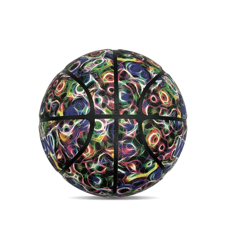 屋内/屋外の吸湿性PUカラフルな印刷されたスポーツバスケットボールボール
