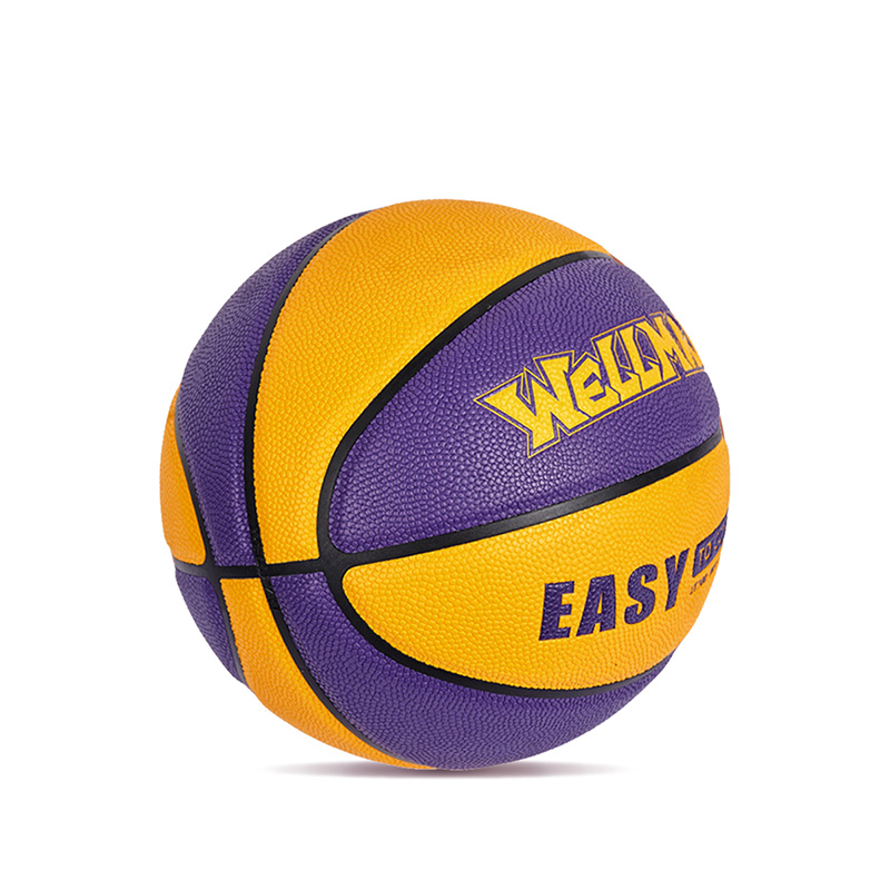 カスタムロゴカラーブロックされたモイスチャー吸収PUレザーソフトバスケットボールボールティーンアダルト